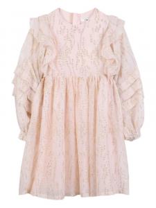 Chloé Kids платье с пайетками и оборками, розовый