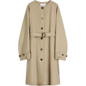 ELLE Тренч женский Khaki с круглым вырезом Moderate