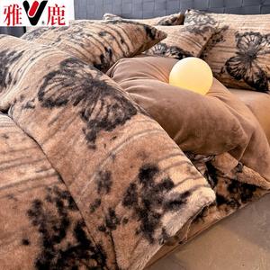 Yalu Пододеяльник 150х200 см, вельвет, цвет Black Shadow Butterfly Dream