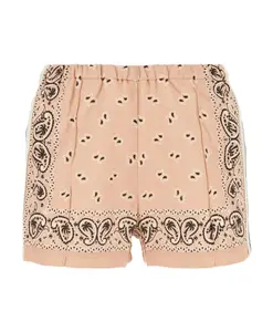 Шорты с принтом из смесовой льняной ткани. Palm Angels, мультиколор