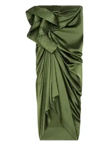 Драпированная юбка миди Dries Van Noten, зеленый
