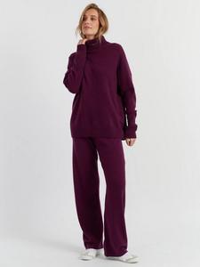 Свободный свитер из чистого кашемира с воротником-стойкой Chinti & Parker, Mulberry