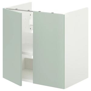 Полка/двери ENHET IKEA, 60x42x60 см, цвет white/pale grey-green