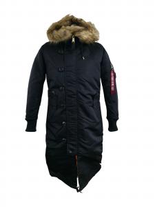 ALPHA INDUSTRIES Зимняя куртка 'Long Fishtail' в черном цвете