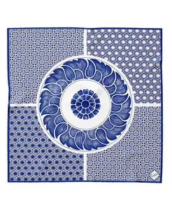 Мужской шейный платок Feroni - шелковый платок для мужчин Elizabetta, синий