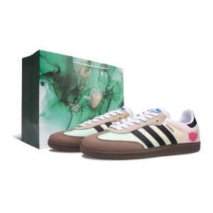 Кроссовки adidas originals SAMBA OG Skateboarding Shoes Unisex Low-top Black/Brown, голубой