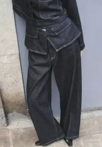 Джинсы свободного кроя Mango, Dark Blue