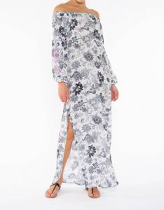 Платье Beech белое с веселыми цветами TAJ by SABRINA CRIPPA