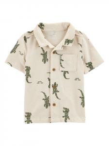 Carter's Рубашка бежево-зеленого цвета