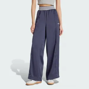 Спортивные брюки Adidas в полоску с ребристыми широкими штанинами, цвет Blue