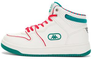 Винтажные баскетбольные кроссовки унисекс средней высоты, белые / благородно-зеленые Kappa