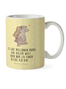 Детская кружка Папа Медведь с надписью пастельно-желтого цвета Mr. & Mrs. Panda