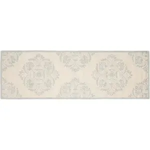 Ковер из шерсти с дамасской рамкой «Челси» Safavieh, 122x122 см, круглый