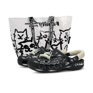 Crocs Босоножки Baya Cake Cat, специальная сумка для покупок унисекс Black
