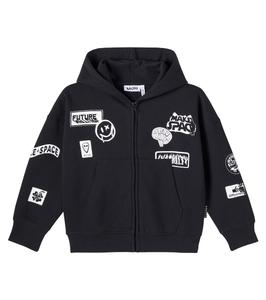 Худи из хлопковой смеси с принтом Marley Molo, черный