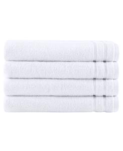 Набор из 4 быстросохнущих хлопковых банных полотенец essential. 510 Design, White