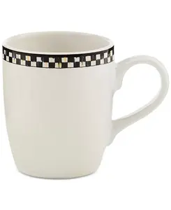 Кружки повседневные Courtly check, набор из 4 шт. Mackenzie-Childs, black/white