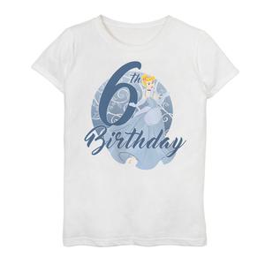 Футболка с рисунком Золушки для девочек 7–16 лет Disney's на 6-й день рождения Licensed Character