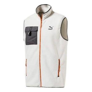 Жилет xtg trail fleece full zip pocket vest 'white black orange' Puma, белый