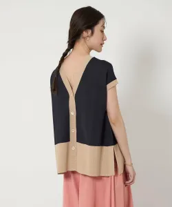 Минималистичный жилет из двух видов вязки United Arrows, цвет Navy