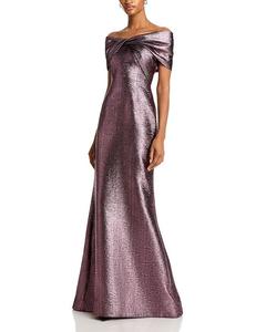 Тери Джон от Rickie Freeman Платье с открытыми плечами Teri Jon by Rickie Freeman, фиолетовый