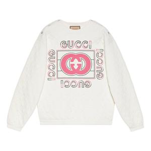 Свитер vintage logo quilted sweatshirt 'white pink' Gucci, белый