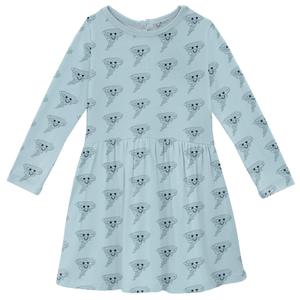 Платье для девочки с длинными рукавами и карманами в стиле «Весеннее небо» «Счастливый торнадо» Kickee, Spring Sky Happy Tornado