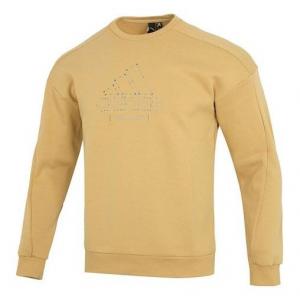 Толстовка Men's adidas Th Mh Crew Sports Solid Color Casual Round Neck Khaki, хаки