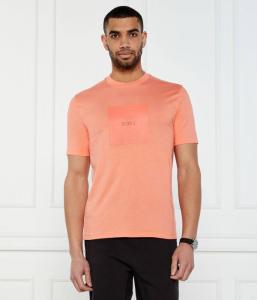 Футболка с логотипом в рубчик Regular fit Boss Green, оранжевый