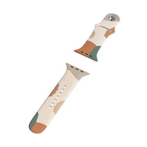 IBOANN Часы Strap Apple Compatibility Silicone Material, Morandi Contrast Strap - Green Snow Orange [Same Protective Case]