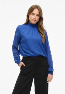 Блуза VILA MIT LANGEN ÄRMELN HIGH NECK, Mazarine Blue/Light Blue