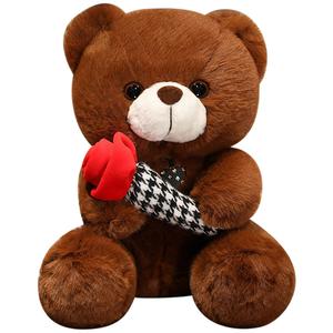 Mocha duck Плюшевая игрушка Cartoon Hugging Rose Teddy Bear, высота 26см/36см