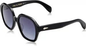 Солнцезащитные очки Rag & Bone RNB 1063/S 807, черные, пластиковые, квадратной формы, с серыми градиентными линзами rag & bone, Black