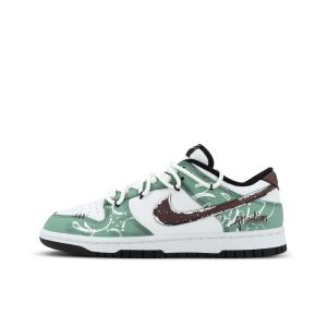 Nike Кроссовки для скейтбординга Dunk Orangutan Mischief XJDD Green Vine Floral Low top Unisex бело-зеленые