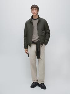 Сверхлегкая водоотталкивающая стеганая куртка Massimo Dutti, green-grey