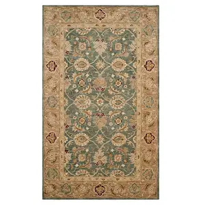 Античный шерстяной ковер в рамке в стиле Елизаветы с цветочным рисунком Safavieh, 183x183 см, круглый