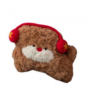 Очаровательные плюшевые куклы щенки с наушниками Scruffy, высота 23см/50см MIXIANG, темно-коричневый