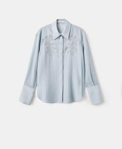 Женская вышитая блузка из лиоцелла MANGO, Blue