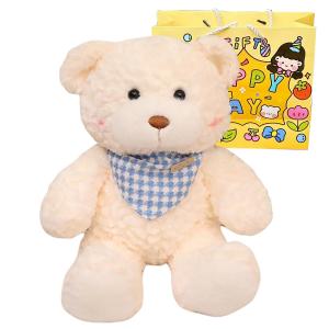 Мягкий и милый шарф с плюшевой игрушкой медвежонка, плюшевая кукла высотой 30см/40см Happy Fish, белый