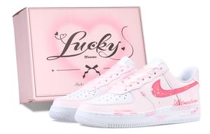 Nike Кроссовки для скейтбординга Air Force 1 женские, низкие, белые/розовые