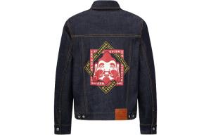 Джинсовая куртка мужская джинсовая синяя Evisu, синий