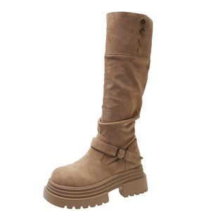 AFJI Высокие сапоги женские черные/хаки, цвет Khaki