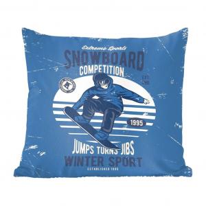 Декоративная подушка MuchoWow Диванная подушка Декоративная подушка для гостиной 50 x 50 см Сноуборд - Зимние виды спорта - Ретро - Чехлы на подушки - Украшение - Спальня