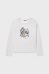 Детская хлопковая кофта с длинным рукавом Mayoral, белый