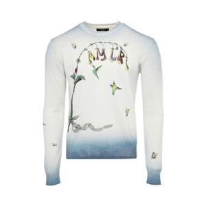 Свитер Amiri Embroidered Hummingbird Crew, Blue