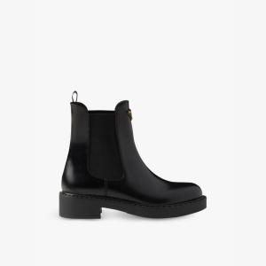 Кожаные ботинки челси с логотипом-пластинкой Prada, черный