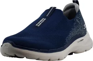 Мужские кроссовки Skechers Go Walk 6 Stretch Fit с эластичной посадкой и легкой спортивной подошвой, темно-синий