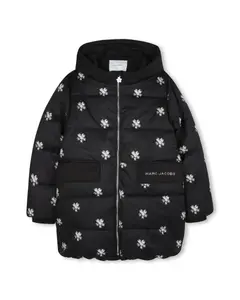 Детское пальто для девочки черного цвета с длинными рукавами Marc Jacobs