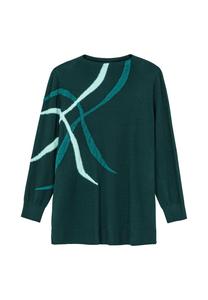 Свитер со вставками из флисовой пряжи Sheego, цвет Tiefgr_n Gemustert