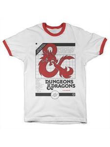 Dungeons And Dragons Футболка "D&D 3 Volume Set Ringer Tee" белого цвета